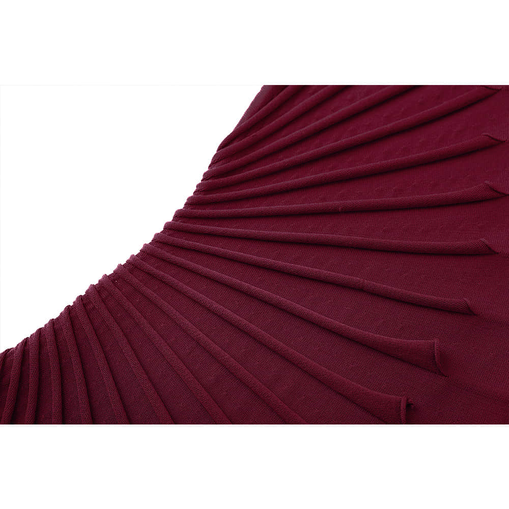 Burgundy sleeveless turtleneck dress
