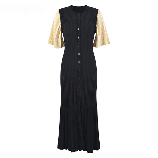 Women Knitting Dress Summer Classy Chic Lady Street Clothing Luxury Quality