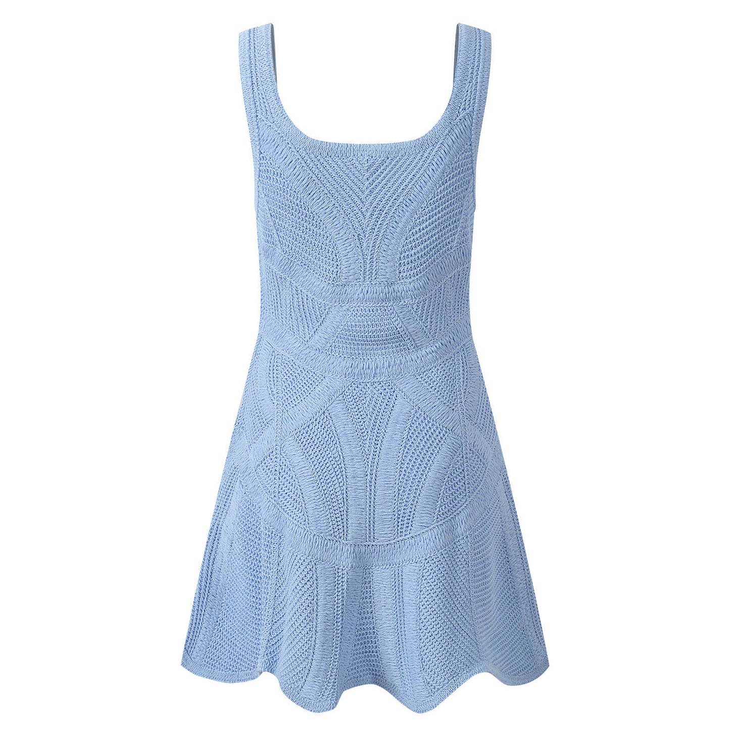 Blue sleeveless slim fit knitted dress