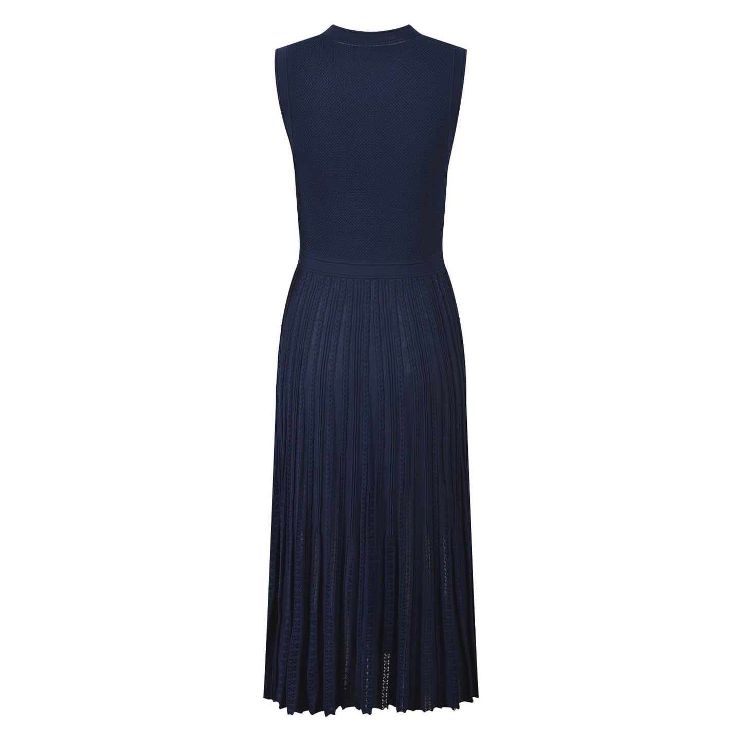 Women's deep blue sleeveless knitted dress