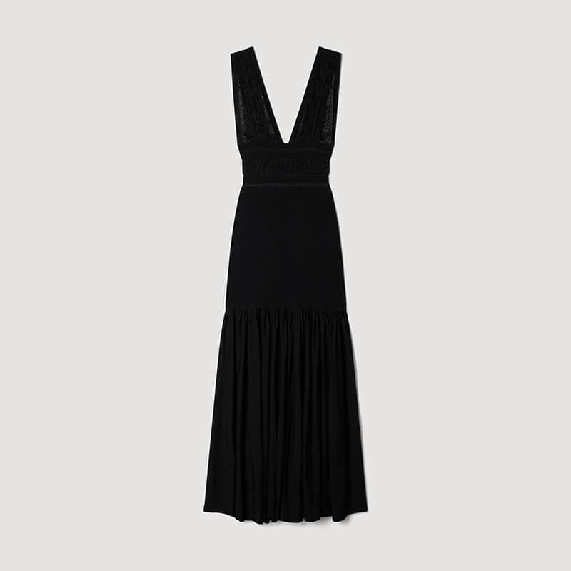 Women's black hollow out dress