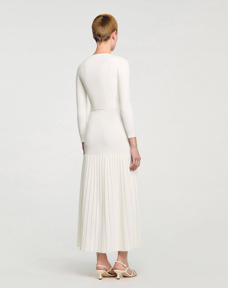 Women's casual and elegant two-piece set with cardigan and dress