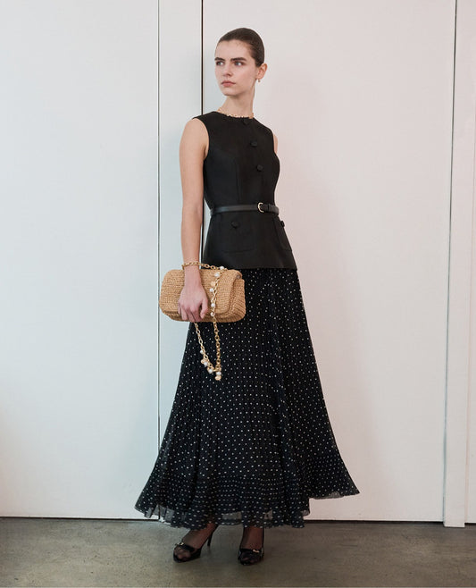 Women's black polka dot dress