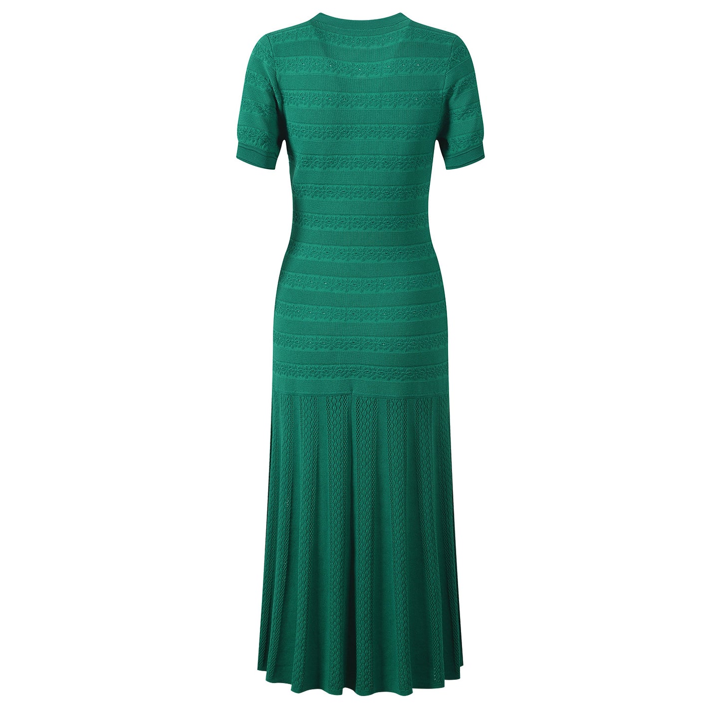 Women's green short sleeve knitted dress