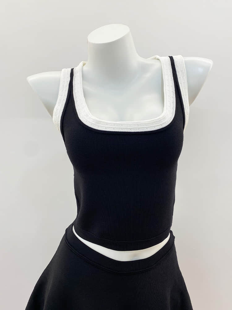 Women's vest and skirt knitted two-piece suit