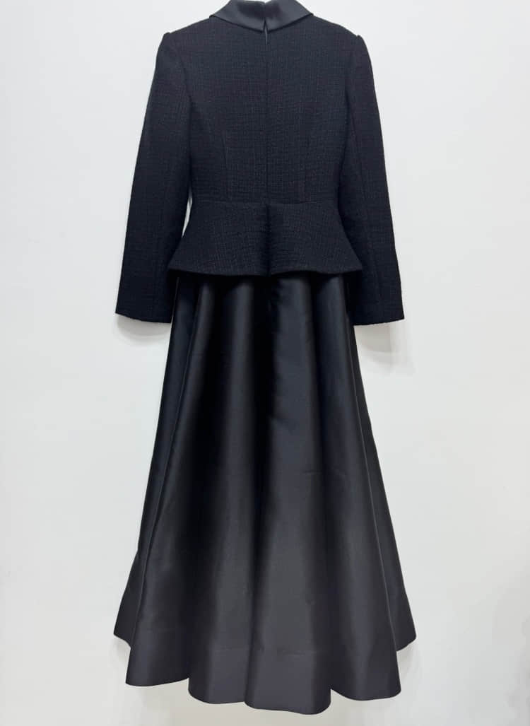 Women's Black Long Sleeve Elegant Party Dress