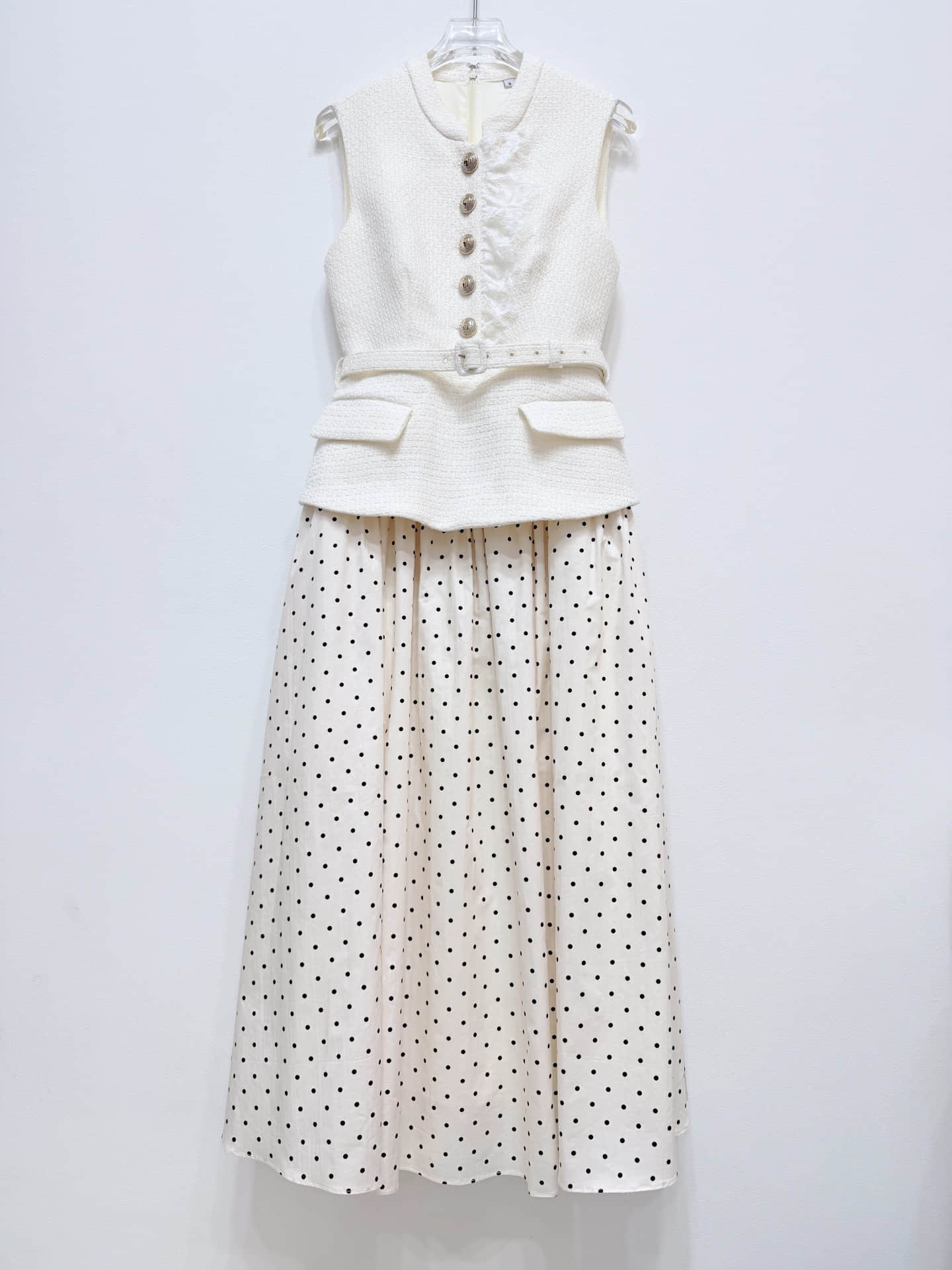 Women's polka dot elegant sleeveless dress