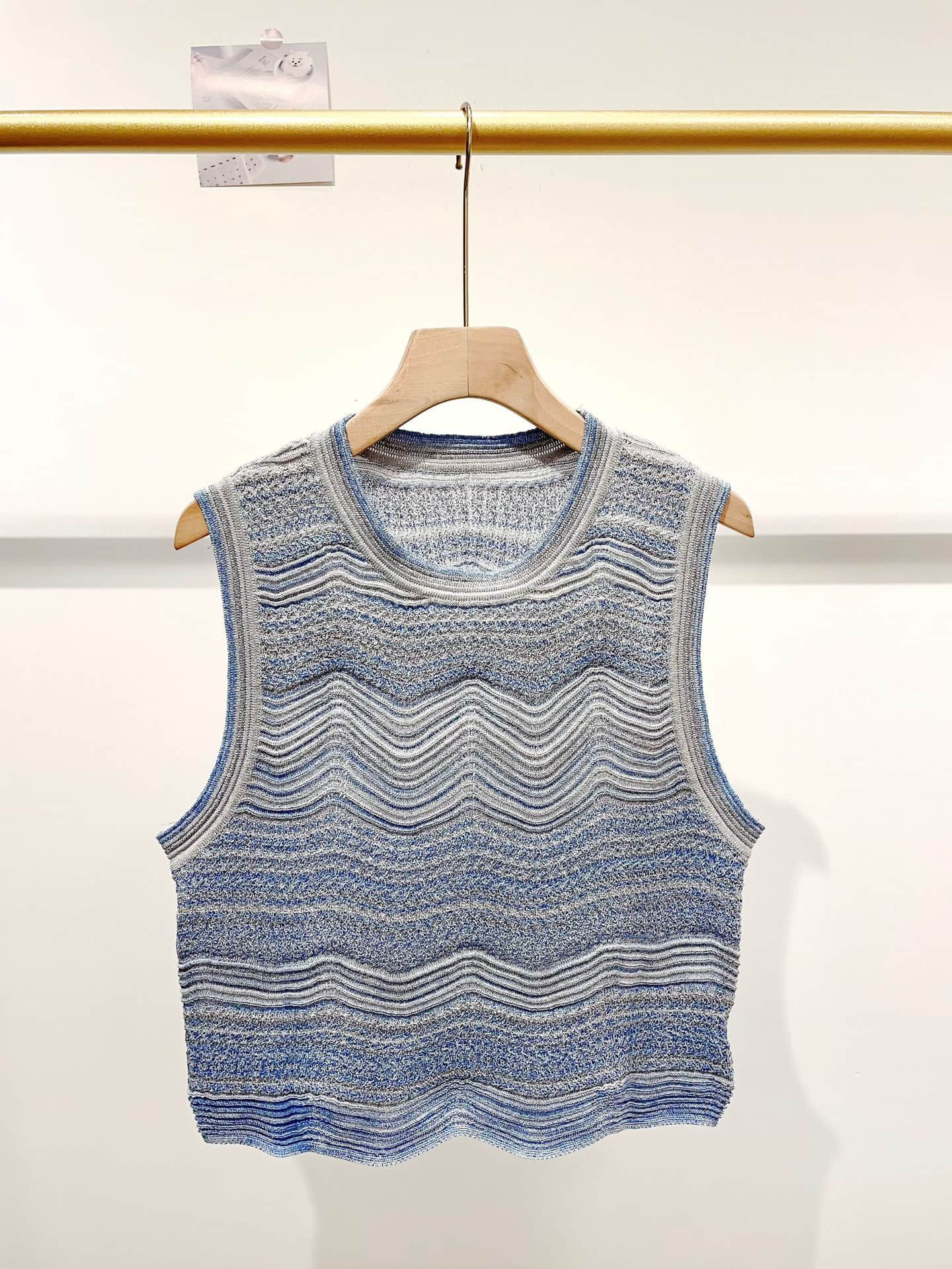 Blue striped knitted two-piece set