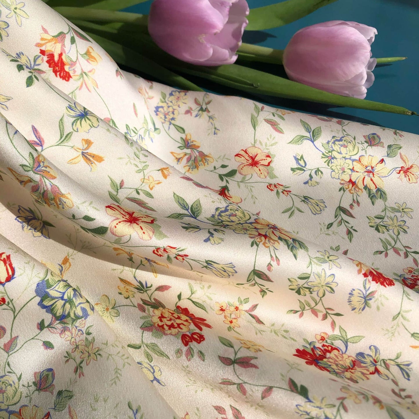 Women's elegant silk printed skirt
