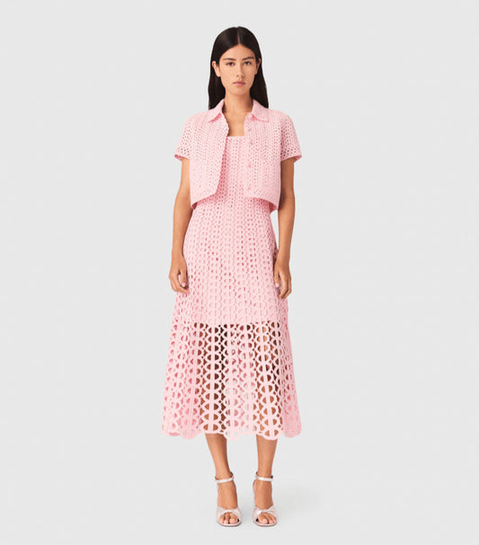 Women's elegant pink diamond two-piece suit