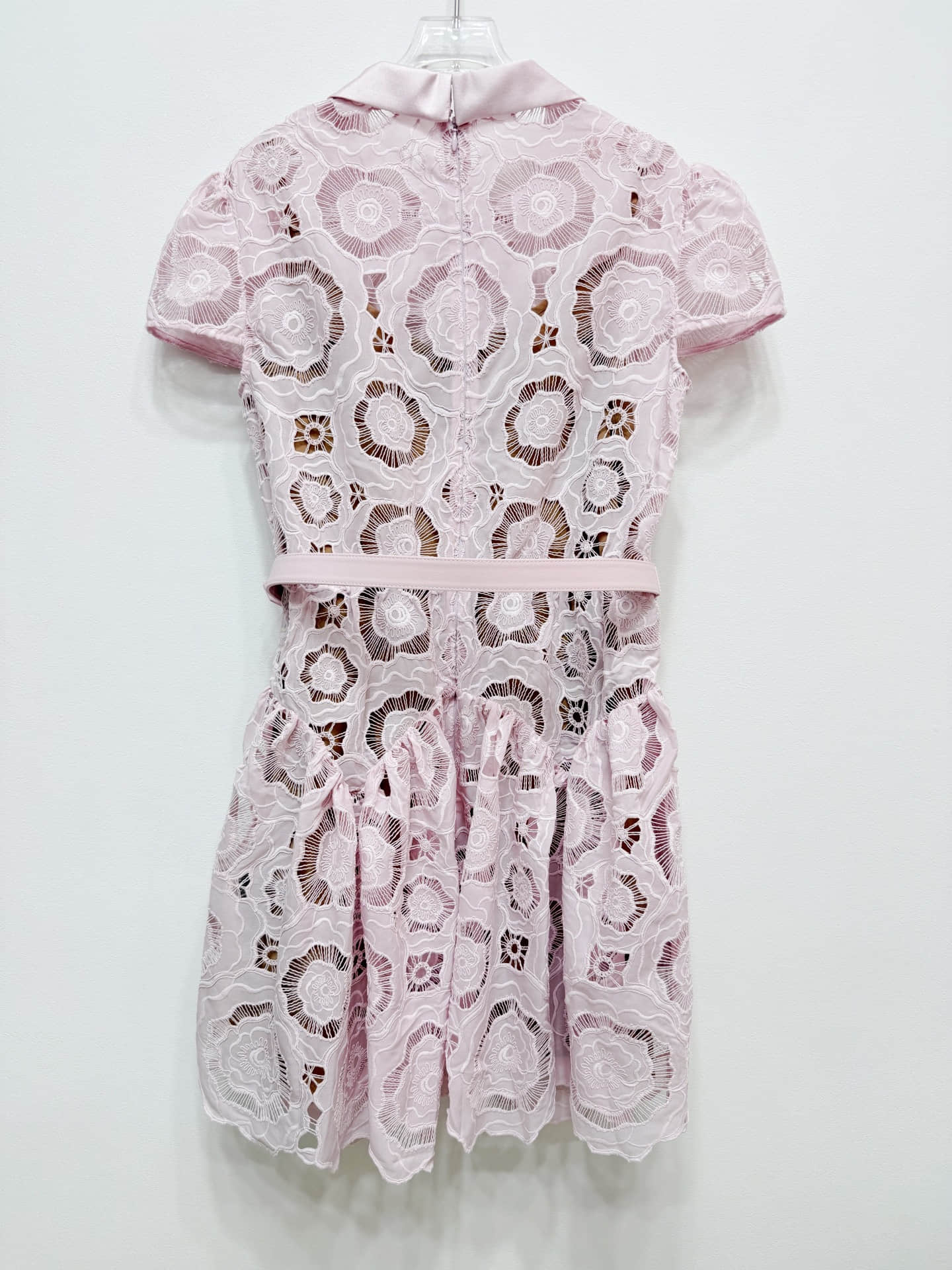 Women's Pink Lace Short Sleeve Dress