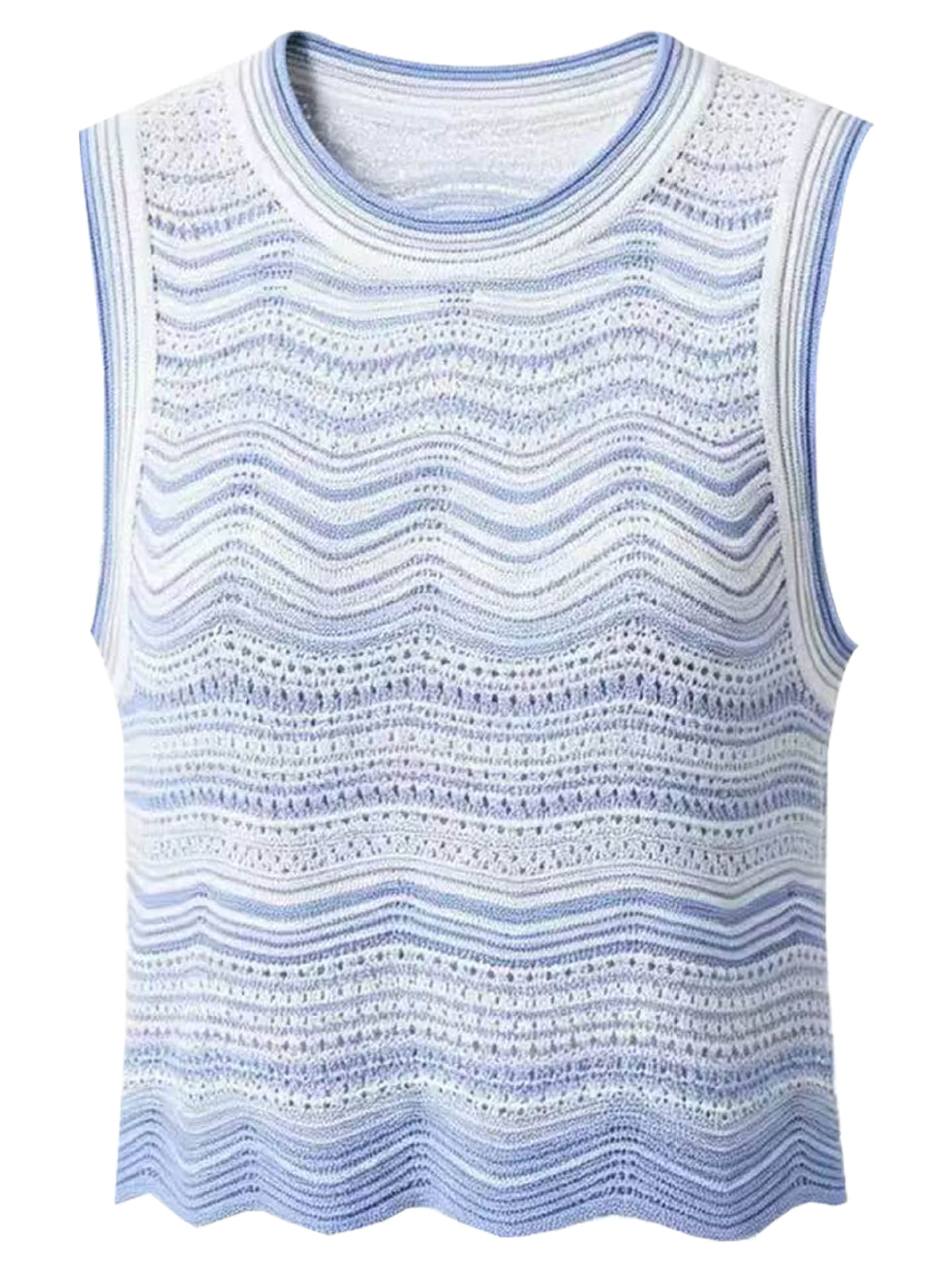 Blue striped knitted two-piece set
