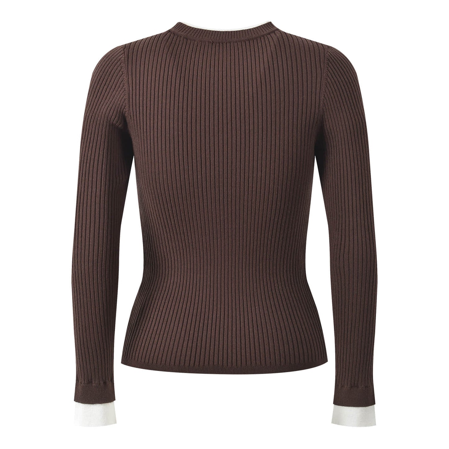 Women's long sleeved round neck knitted top