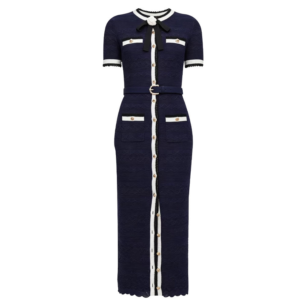 Women's round neck short sleeve long dress