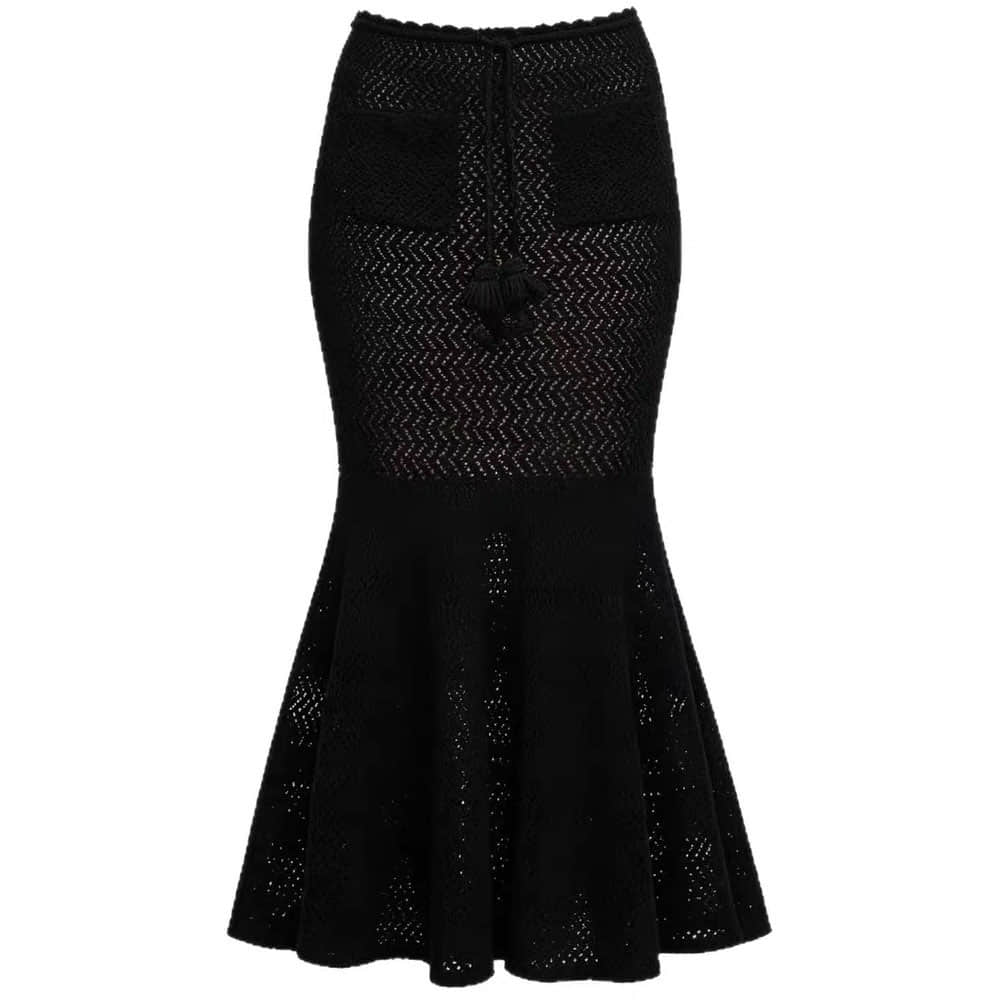 Women's Black Hollow Slim Fit Two Piece Suit