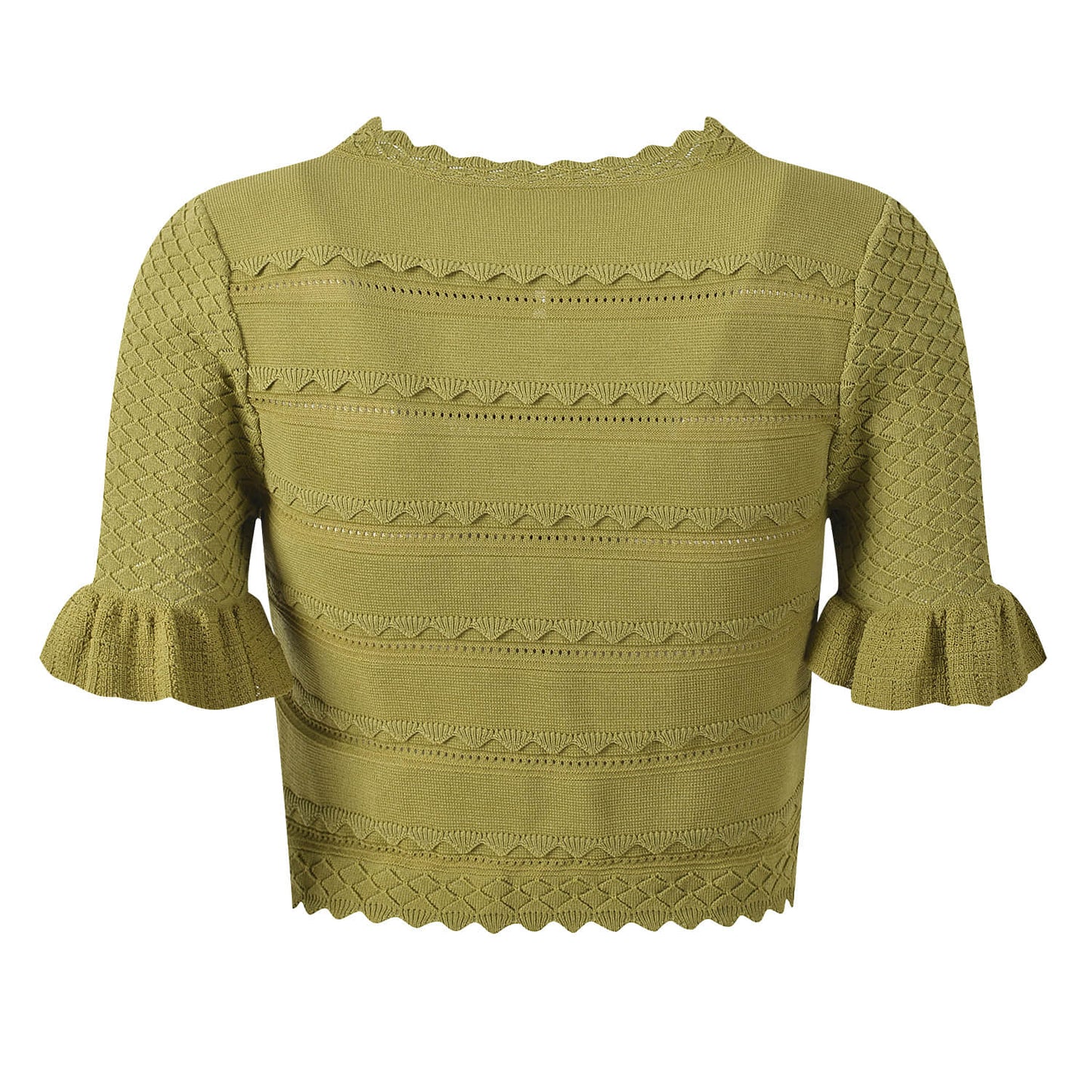 Women's green knitted casual two-piece suit