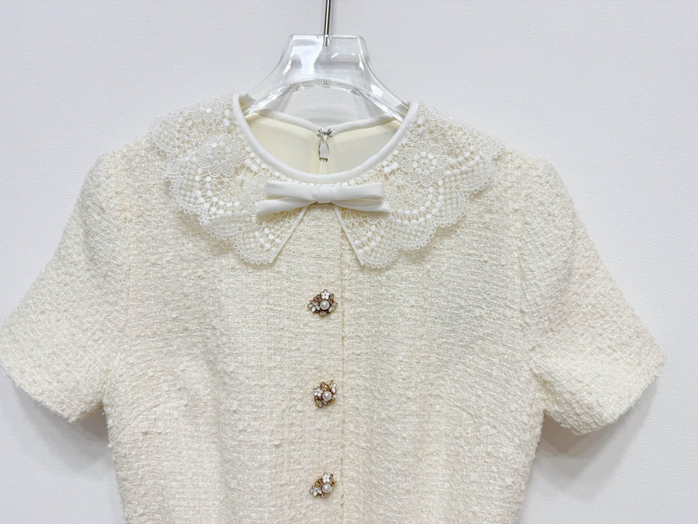 Women's beige short sleeve slim dress