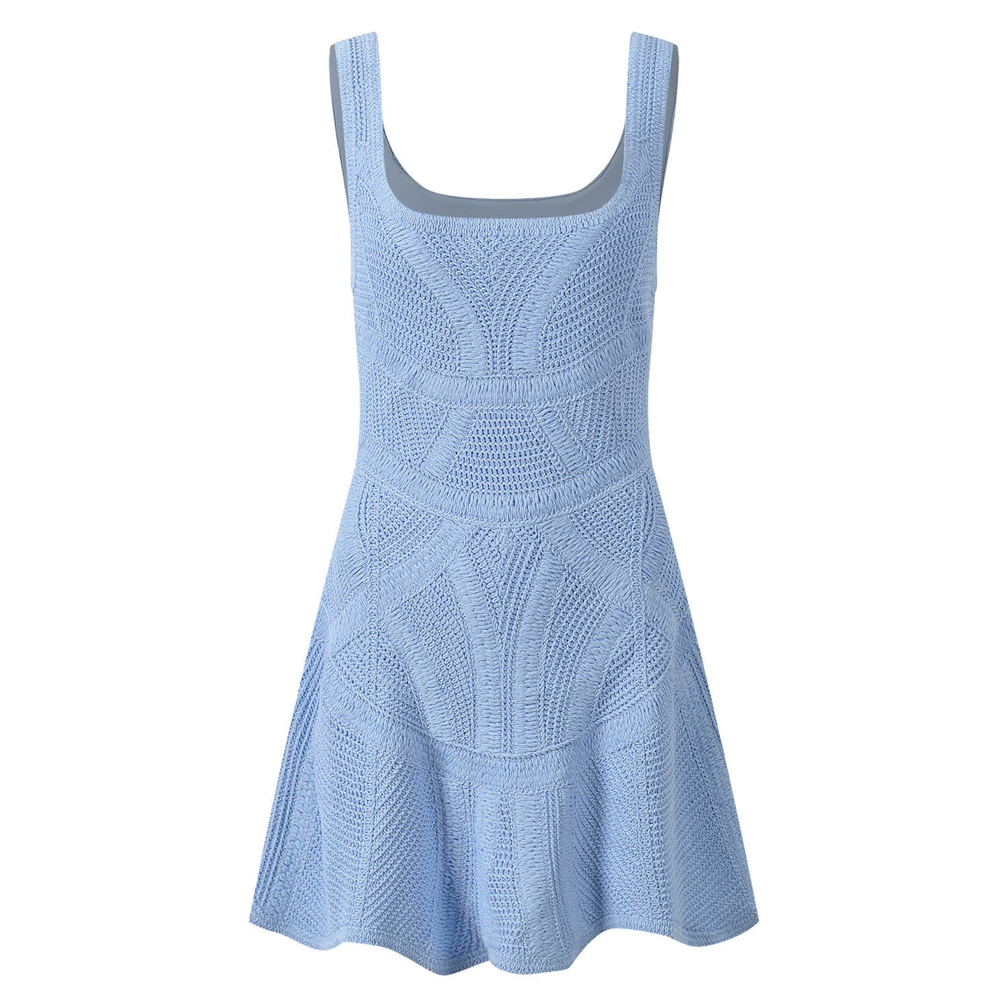 Blue sleeveless slim fit knitted dress