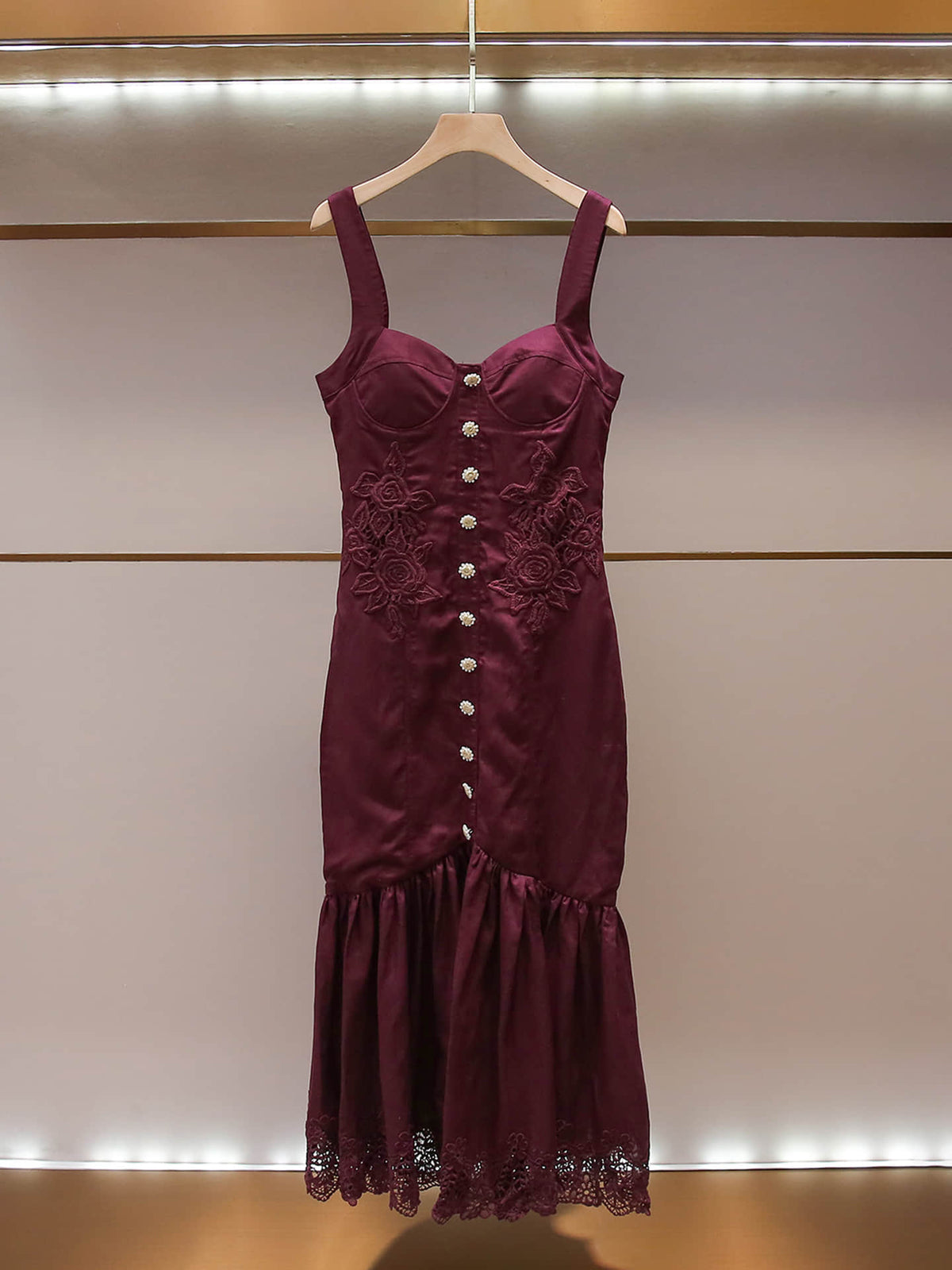 Women's Wine Red Elegant Party Dress