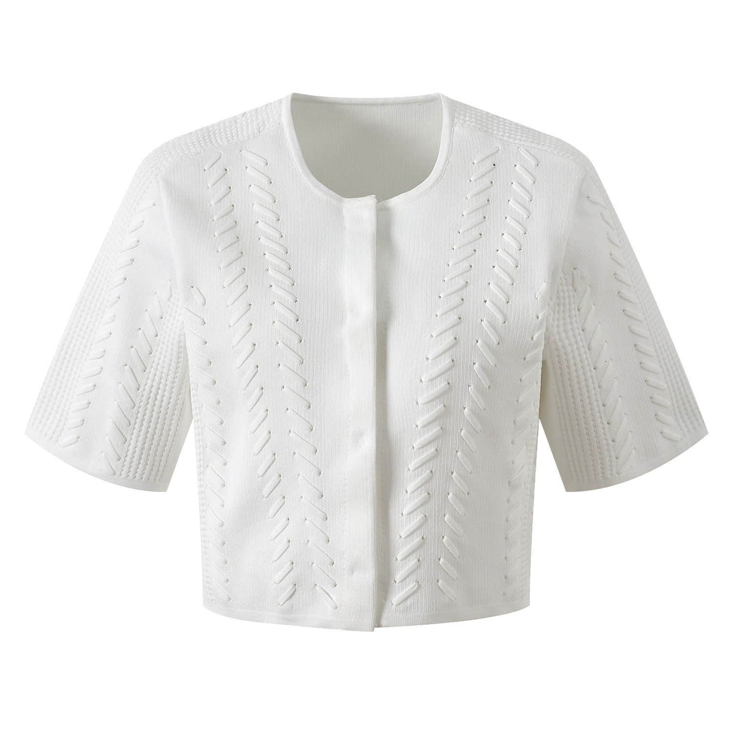 Women's white knitted two-piece suit