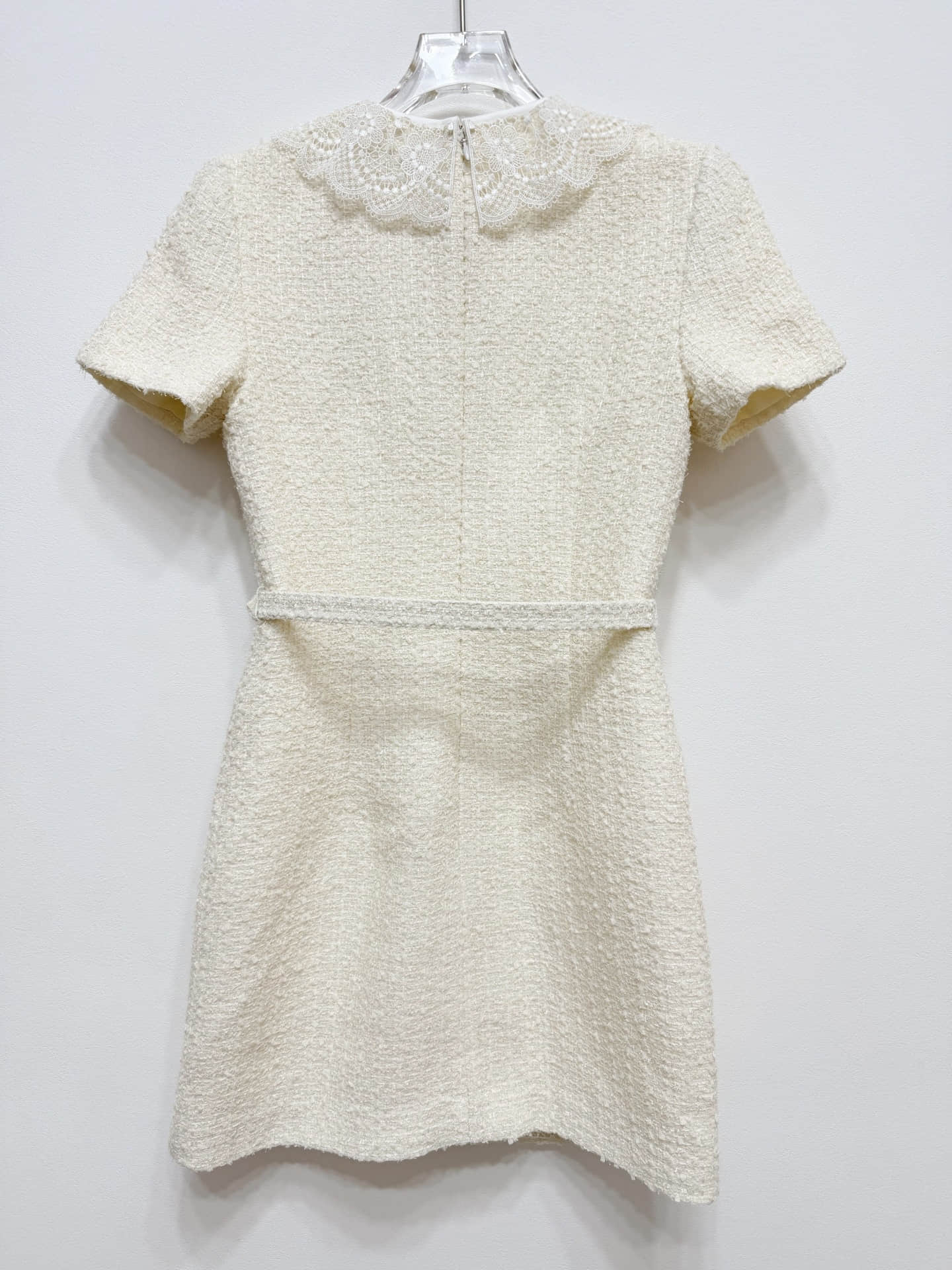 Women's beige short sleeve slim dress