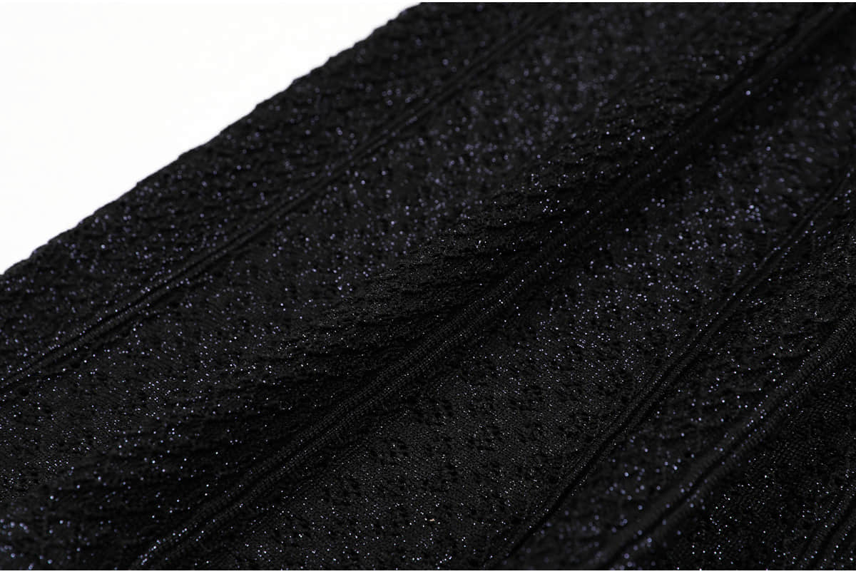 Black knitted short-sleeved slim elegant dress