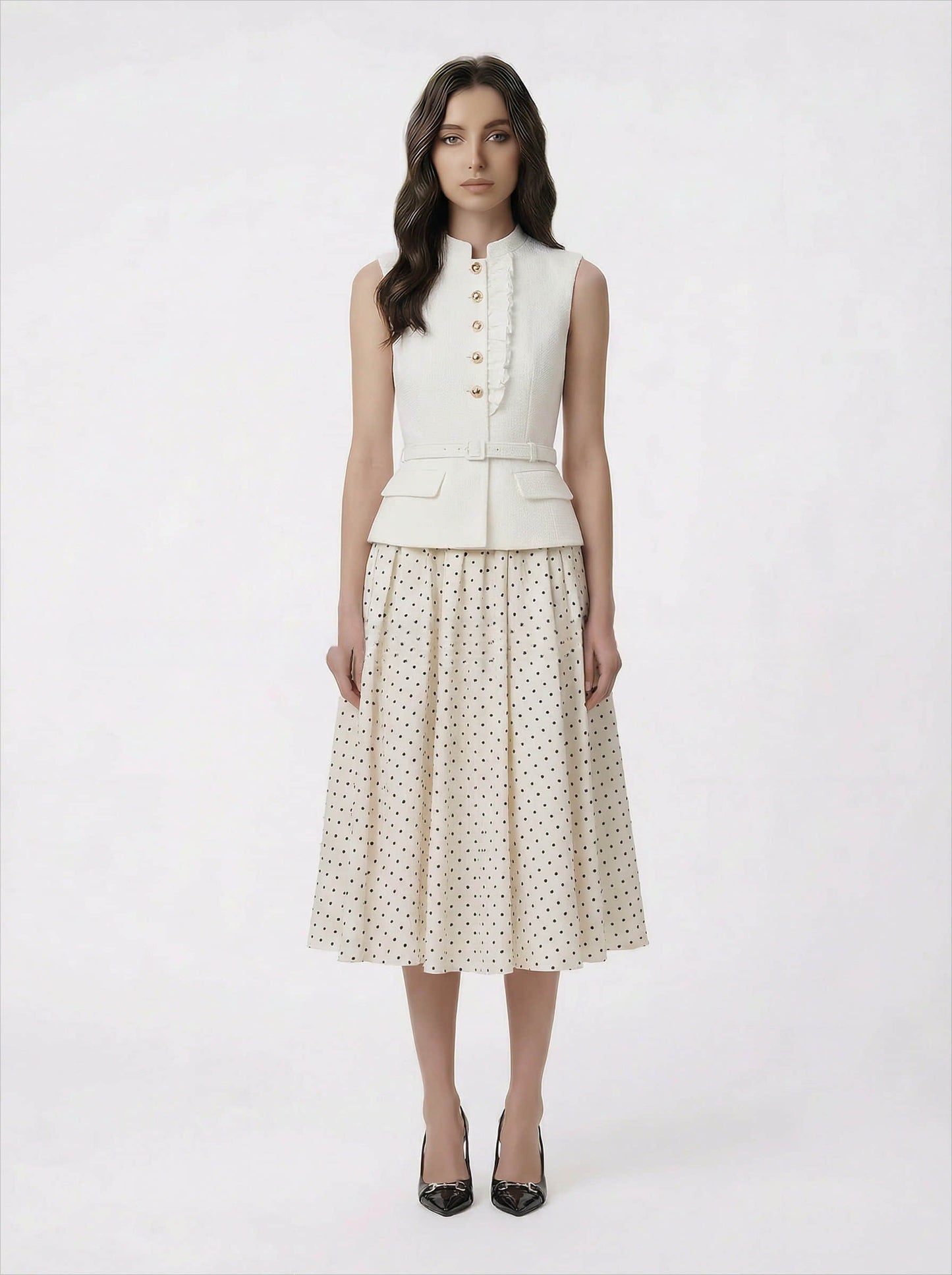 Women's polka dot elegant sleeveless dress