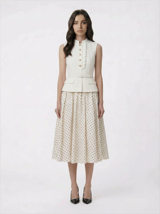 Women's polka dot elegant sleeveless dress