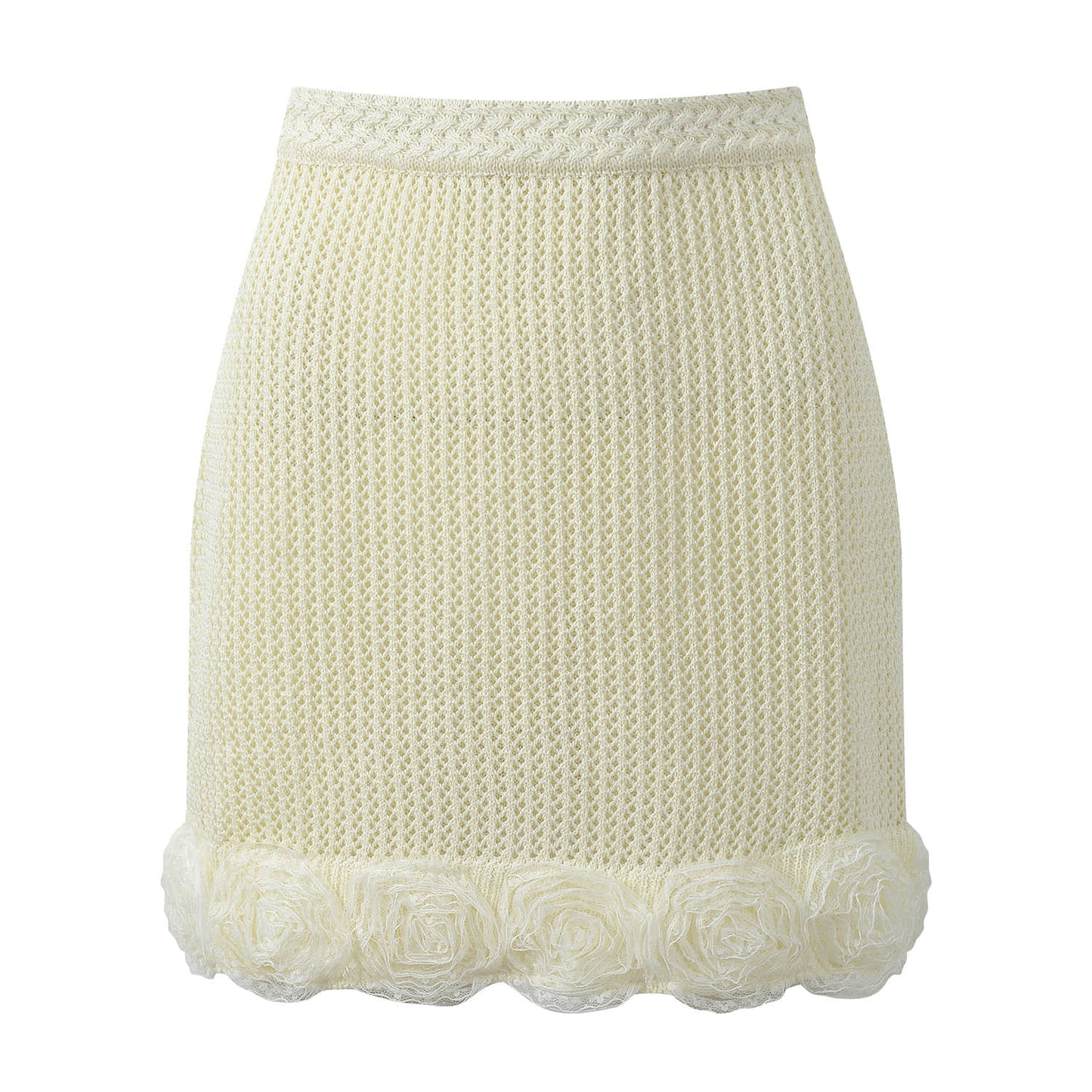 Women's knitted rosette two-piece suit