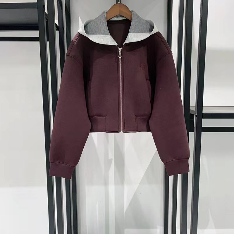 Wine-red Winter Long-Sleeved Jacket