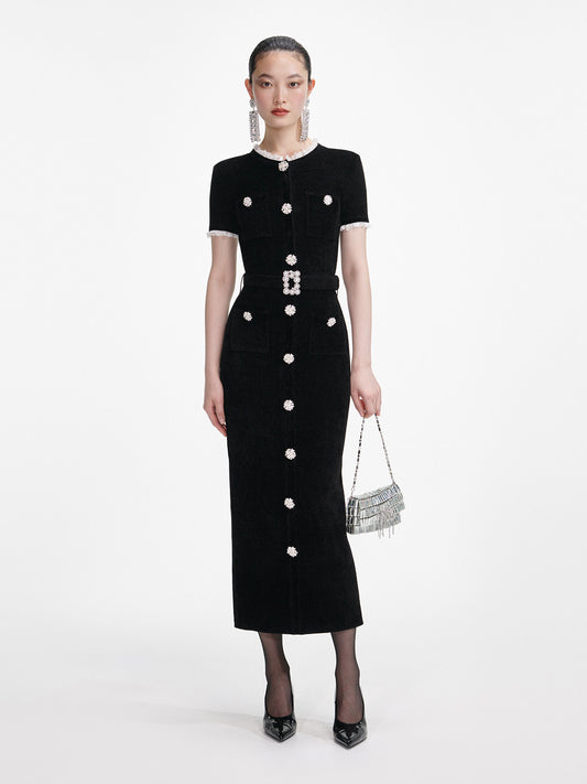 Women's black diamond slim elegant dress