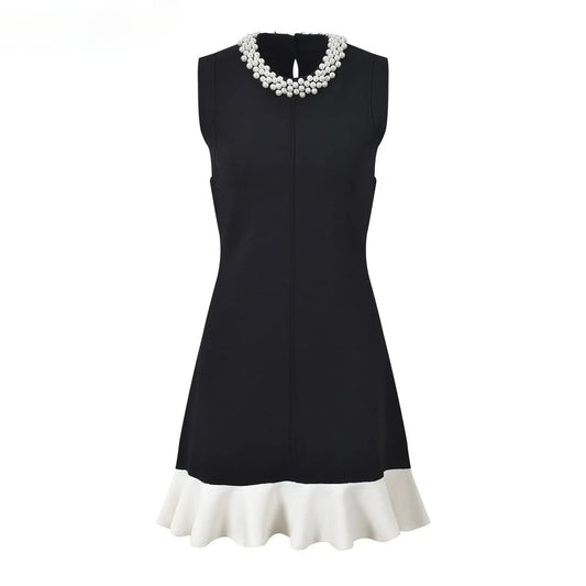 O-neckline Sleeveless Short Mini Knitted Dress For Women