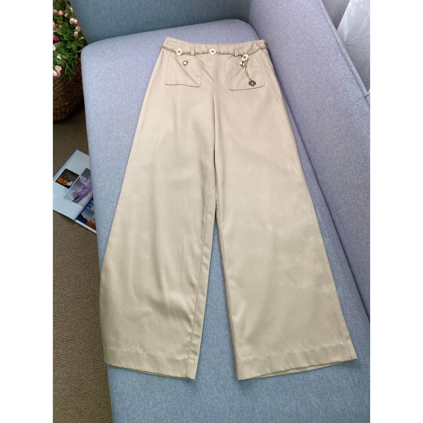 Women's pure color two-piece set