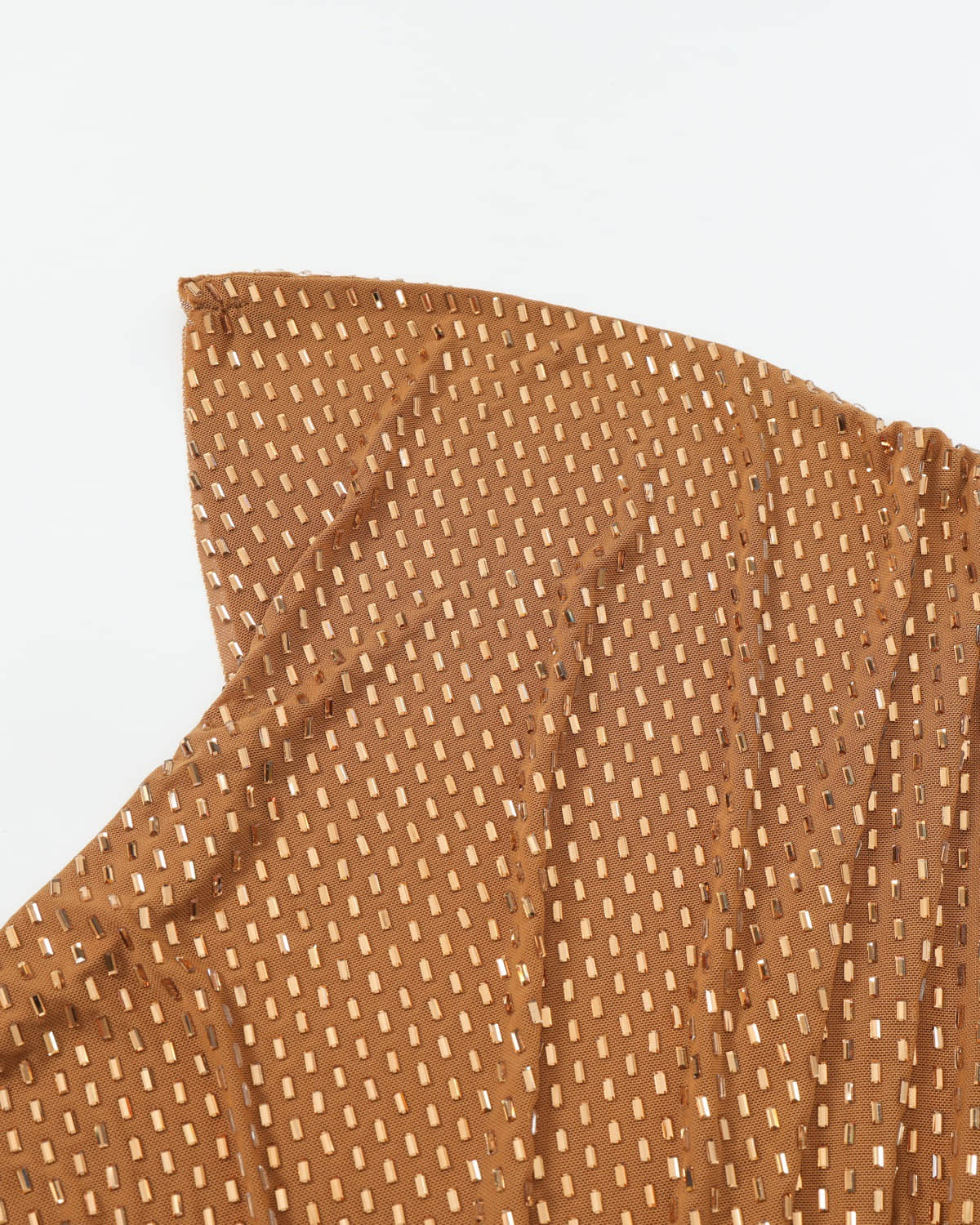 Diamond studded gold short sleeved elegant dress
