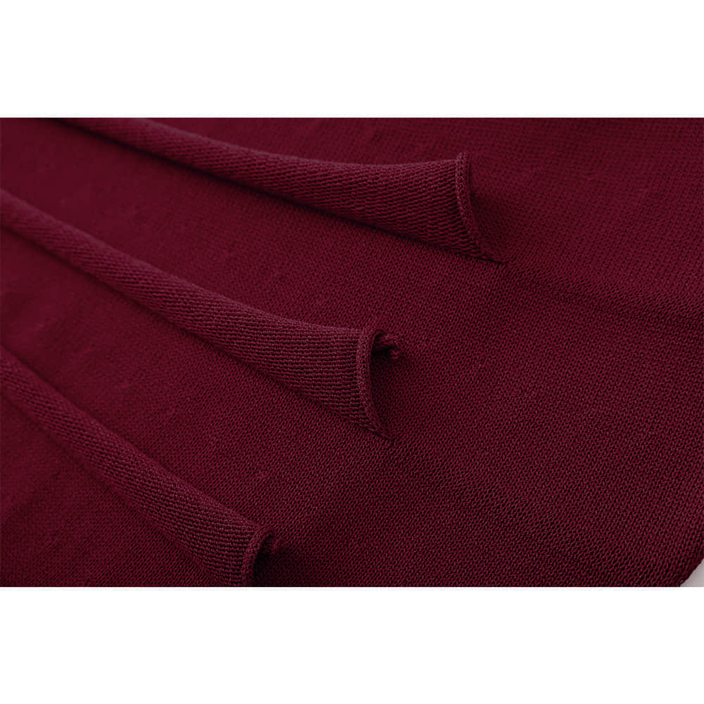 Burgundy sleeveless turtleneck dress