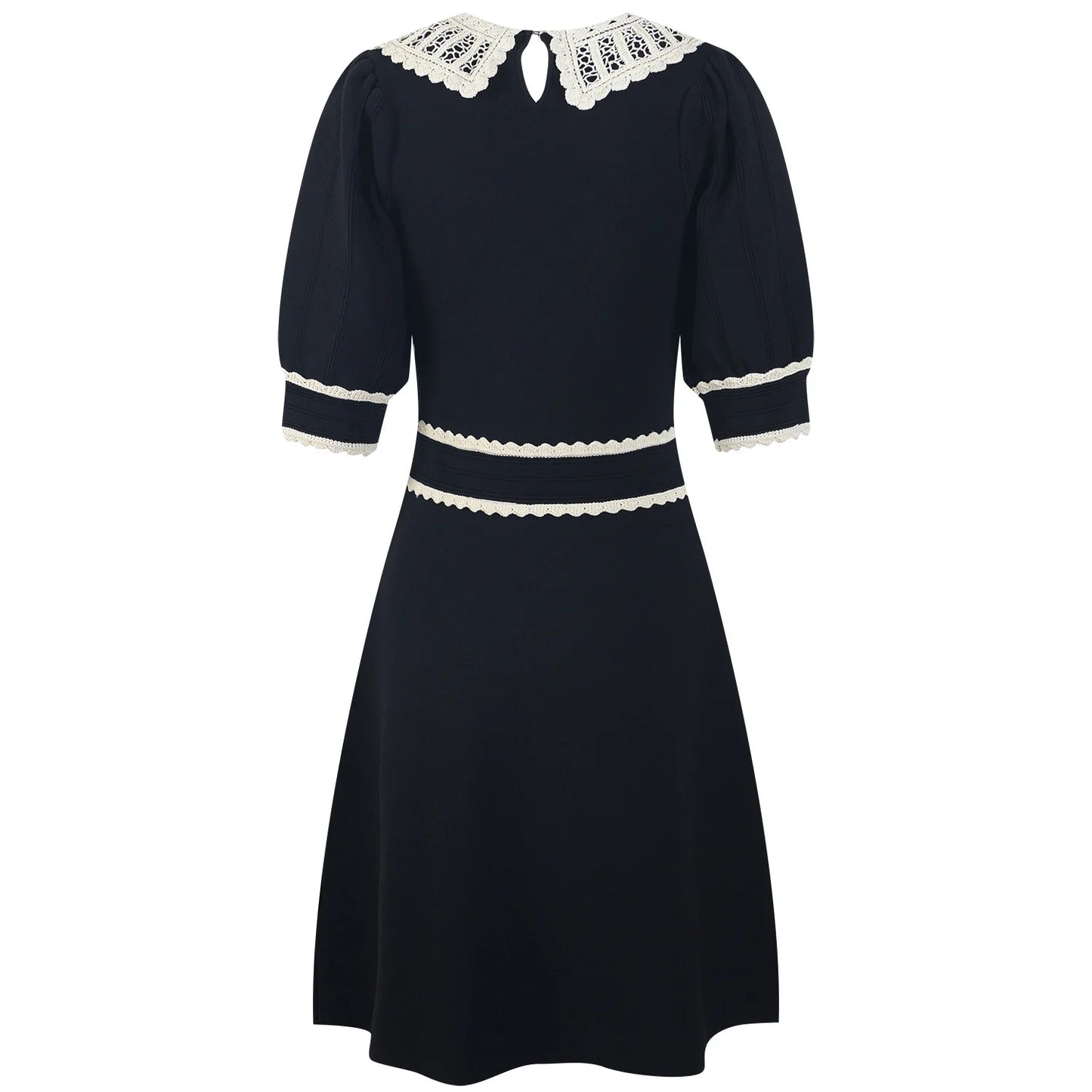 Short Sleeve Colorblock Wear Women Knit Mini A-line Dress
