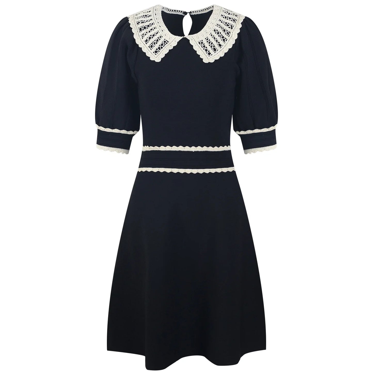 Short Sleeve Colorblock Wear Women Knit Mini A-line Dress