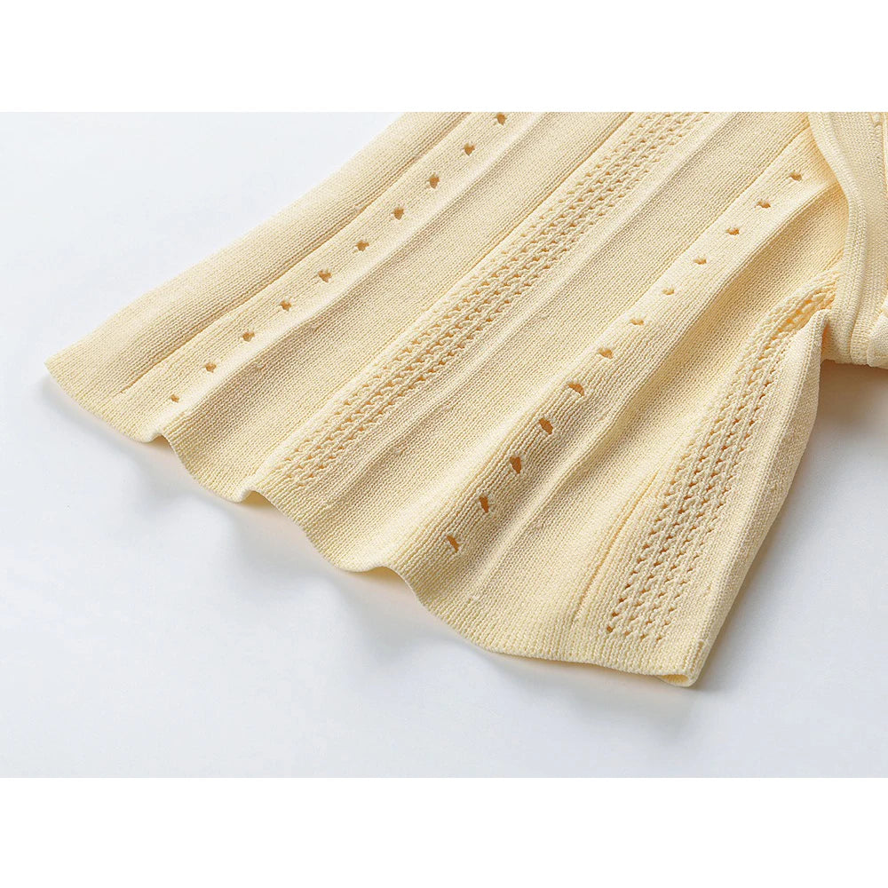 Women Knitting Dress Summer Classy Chic Lady Street Clothing Luxury Quality