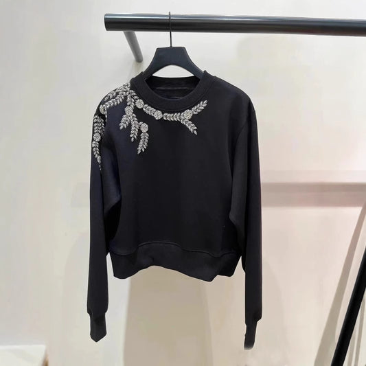 Women's black embroidered sweater