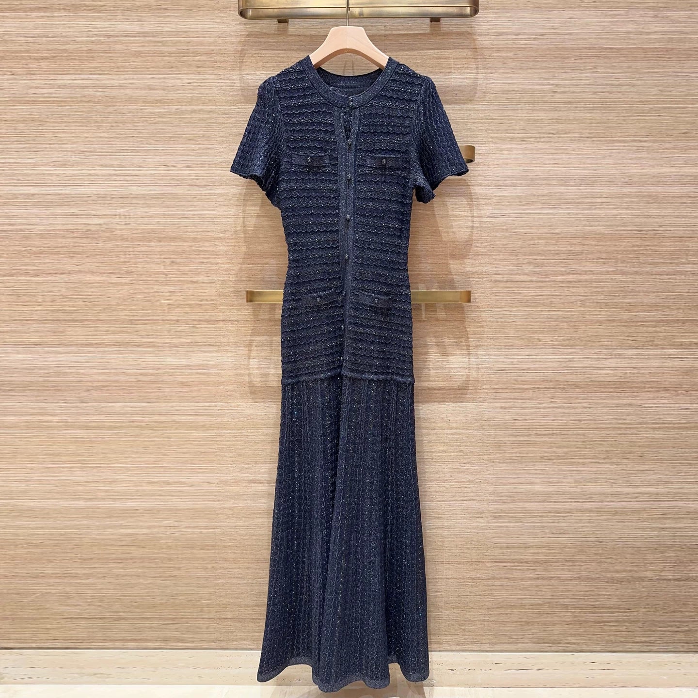Women's high quality short sleeve long dress