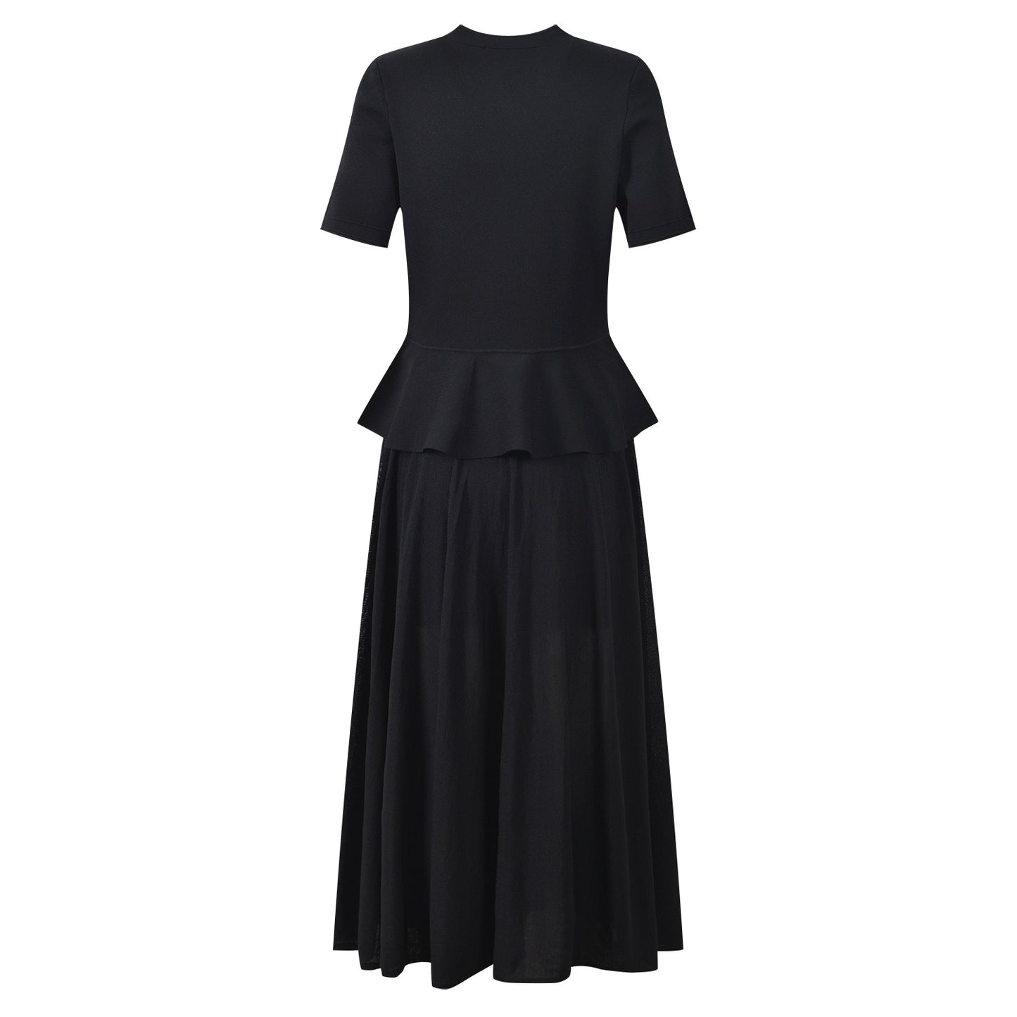 Women's black short sleeve knitted dress