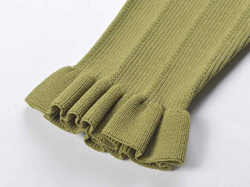 Women's Green Elegant Knit Dress