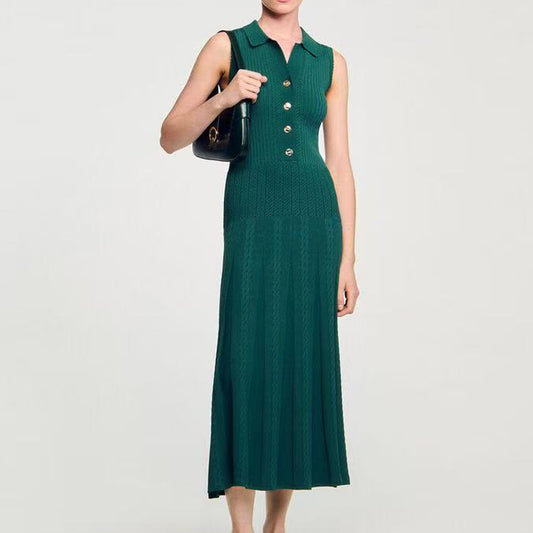 Women's sleeveless knitted slim fit dress