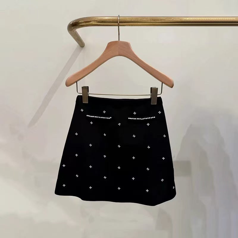 Women's black fashion two-piece set