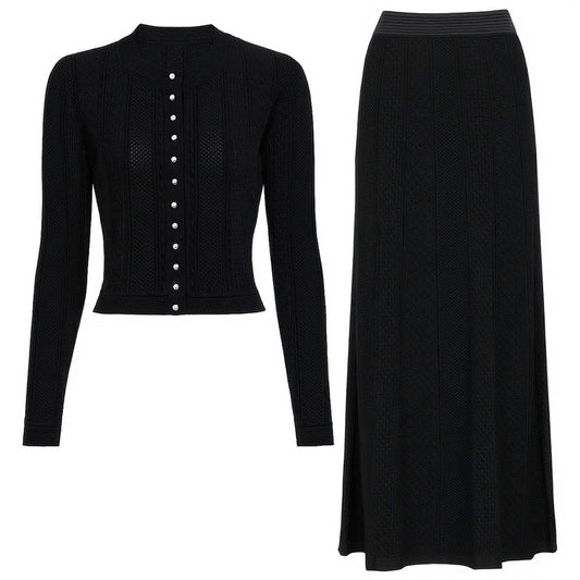 Women's knitted elegant two-piece suit