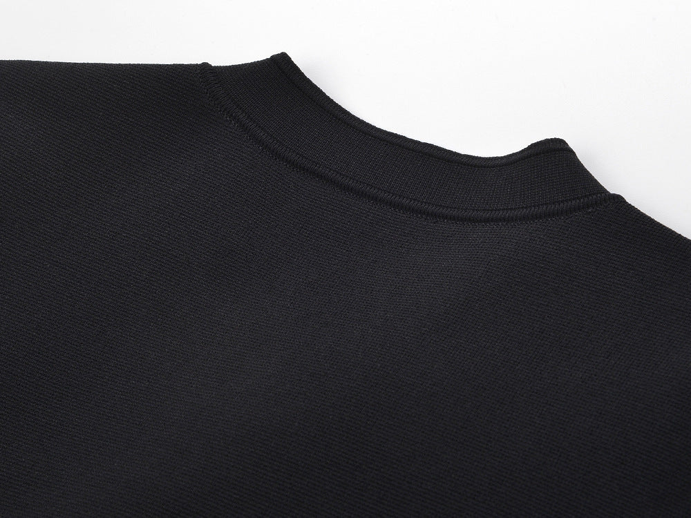 Women's black short sleeve knitted dress