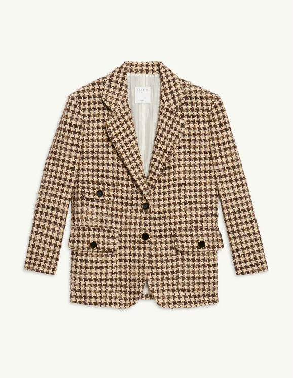 Women's fashion houndstooth suit suit