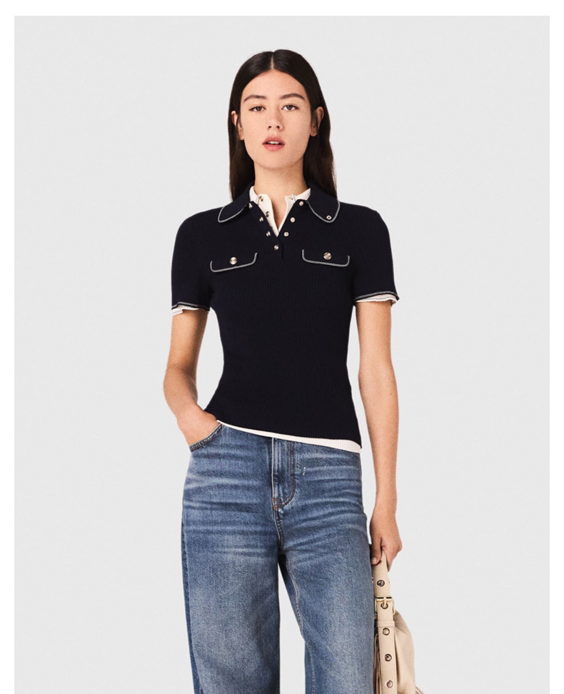 Women's short sleeve knitted tops