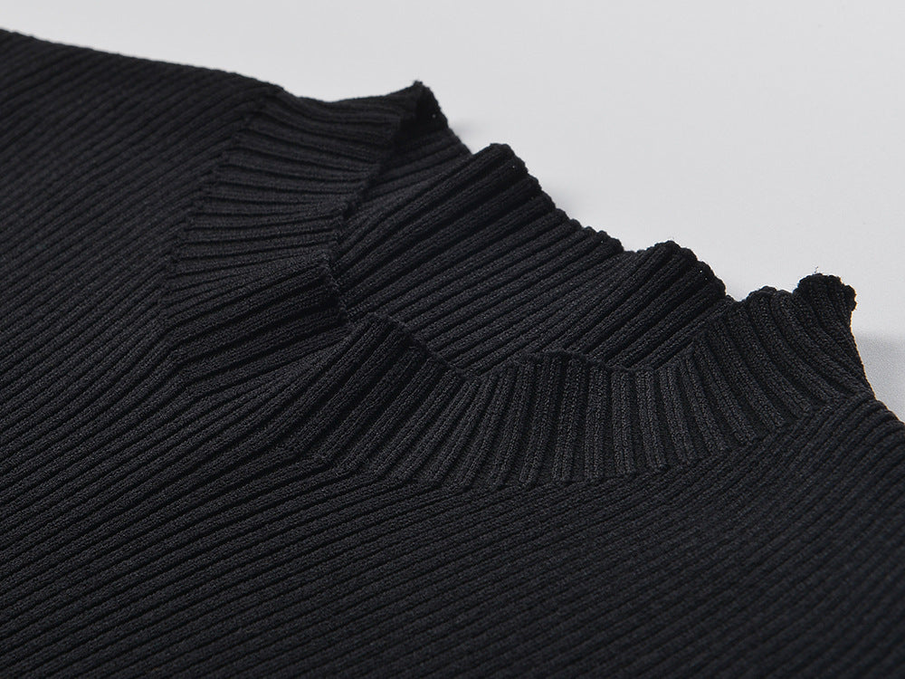 Women's black knitted tops
