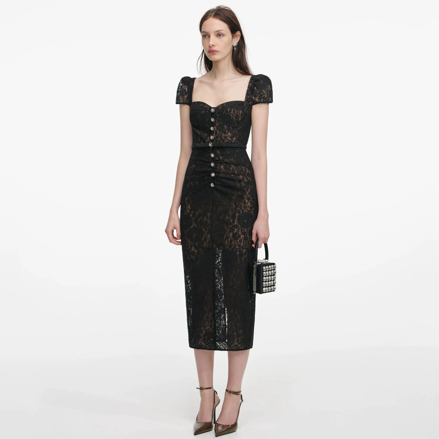 Women's Black Lace Elegant Bodycon Dress